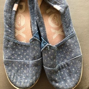 Roxy Slip-ons 🇺🇸 light blue with stars